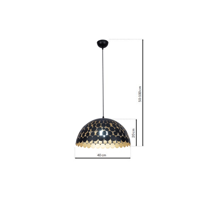 LED Sietynas ant virvės LISA BLACK 1xE27/60W/230V