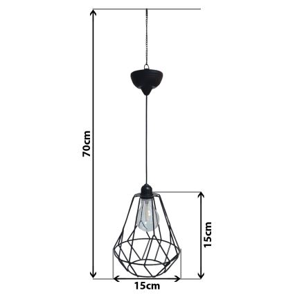 LED sietynas, įkraunamas saulės energija ant stygos KATTY 1,2V 300 mAh IP44
