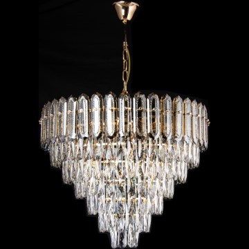 LED Sietynas, kabinamas ant grandinės 11xE27/60W/230V + 7xLED/6W diametras 60 cm auksas