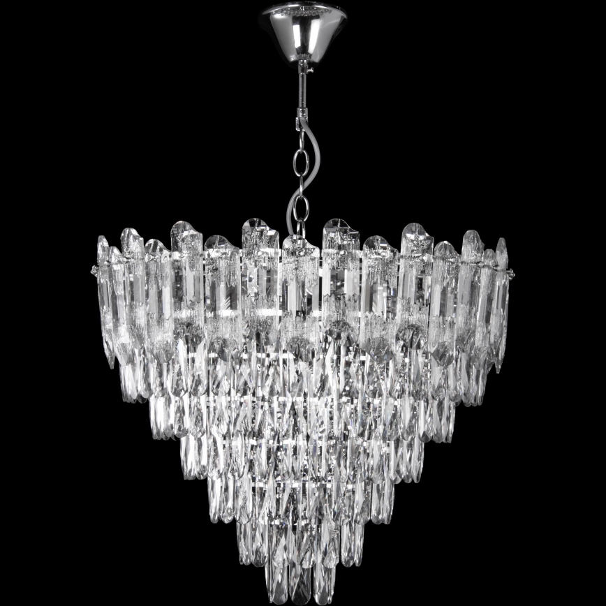 LED Sietynas, kabinamas ant grandinės 11xE27/60W/230V + 7xLED/6W diametras 60 cm blizgus chromas
