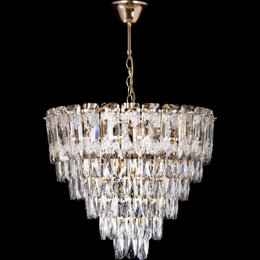 LED Sietynas, kabinamas ant grandinės 9xE27/60W/230V + 6xLED/6W diametras 50 cm auksas