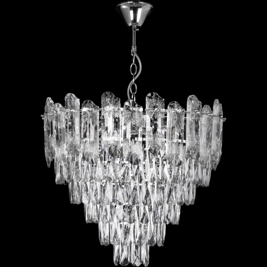 LED Sietynas, kabinamas ant grandinės 9xE27/60W/230V + 6xLED/6W diametras 50 cm blizgus chromas