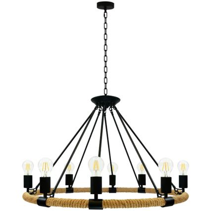 LED Sietynas, kabinamas ant grandinės ROPE ARTHUR 8xE27/6W/230V