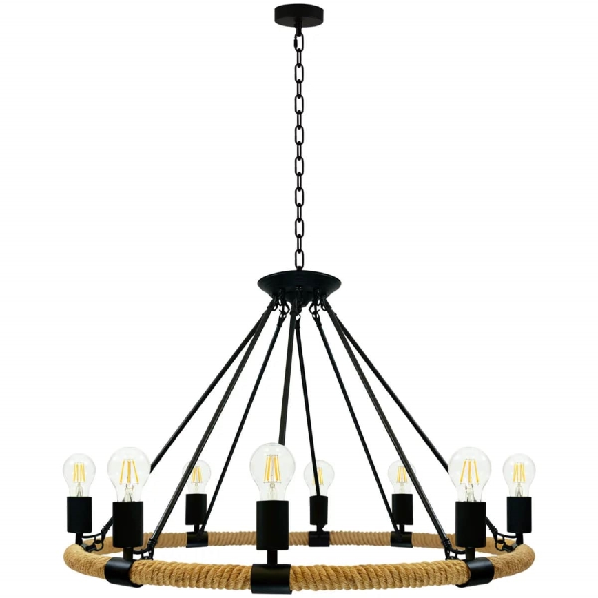 LED Sietynas, kabinamas ant grandinės ROPE ARTHUR 8xE27/6W/230V