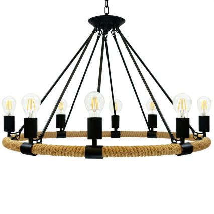 LED Sietynas, kabinamas ant grandinės ROPE ARTHUR 8xE27/6W/230V