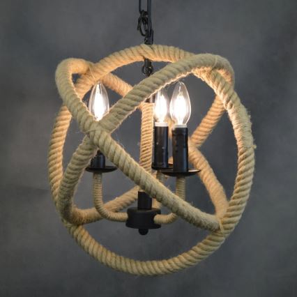 LED Sietynas, kabinamas ant grandinės ROPE GLOBO 3xE14/4,3W/230V