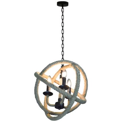 LED Sietynas, kabinamas ant grandinės ROPE GLOBO 3xE14/4,3W/230V