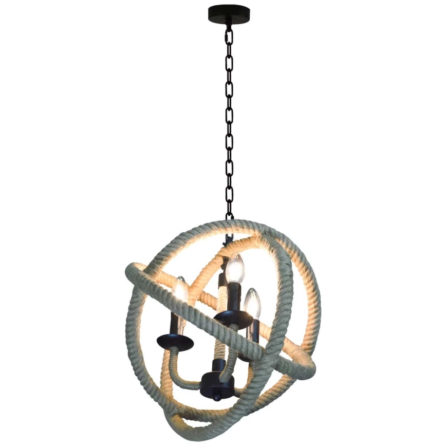 LED Sietynas, kabinamas ant grandinės ROPE GLOBO 3xE14/4,3W/230V