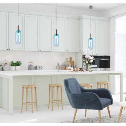 LED sietynas, kabinamas ant virvės FIUGGI LED/6W/230V mėlynas