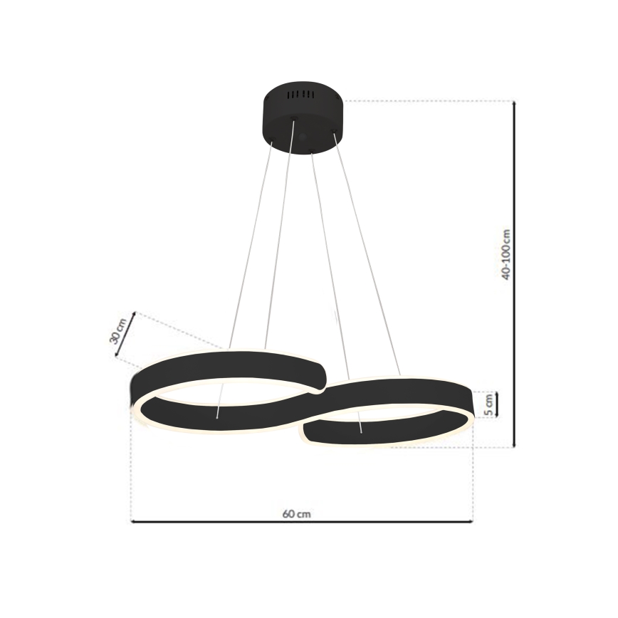 LED sietynas, kabinamas ant virvės INFINITY LED/50W/230V
