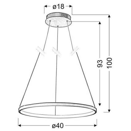 LED sietynas, kabinamas ant virvės LUNE LED/25W/230V