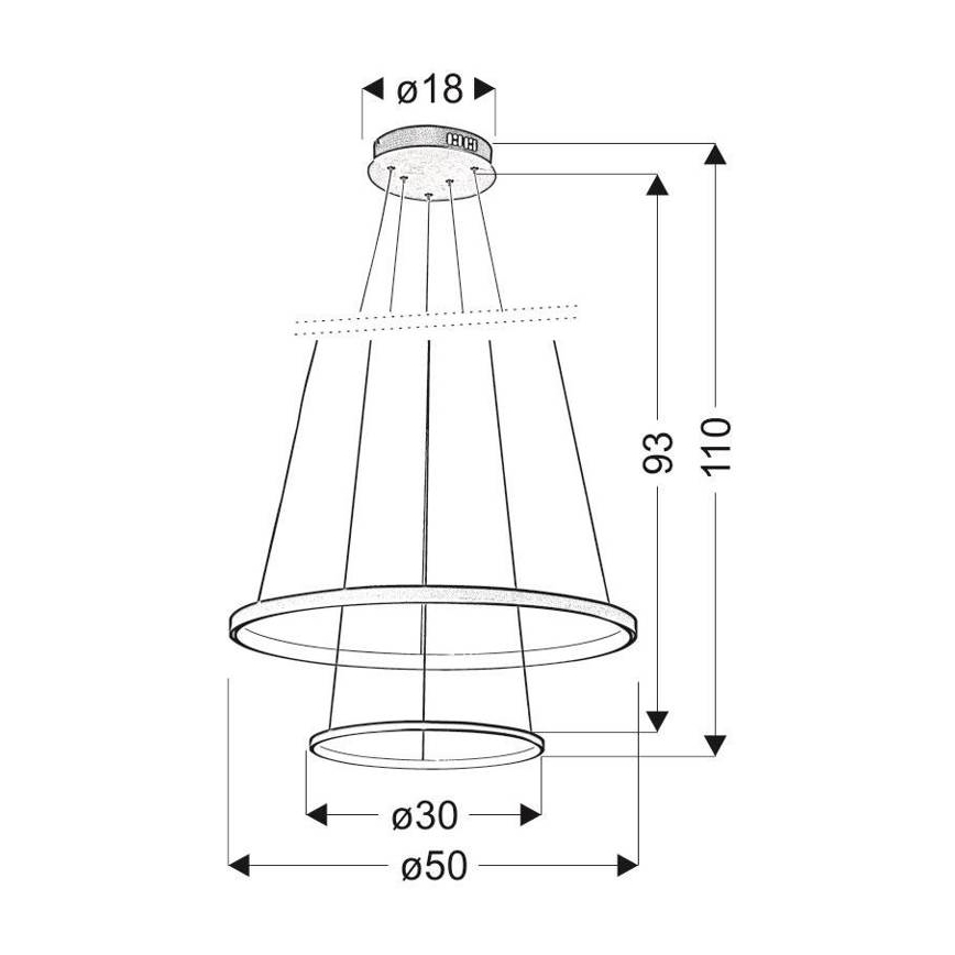 LED sietynas, kabinamas ant virvės LUNE LED/40W/230V