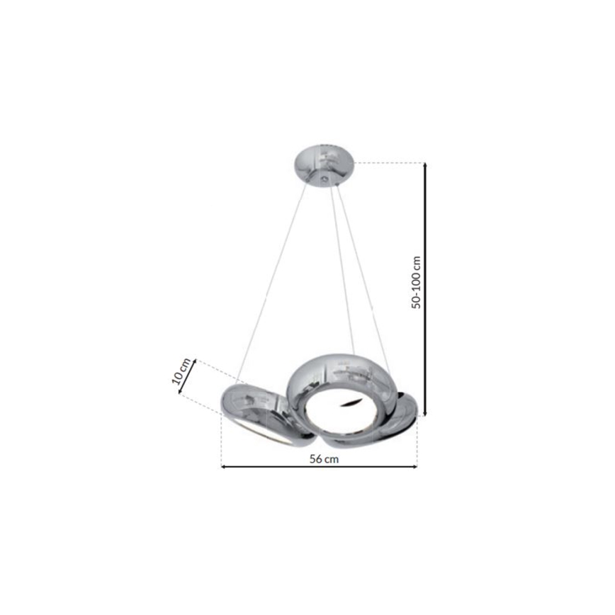 LED sietynas, kabinamas ant virvės MERCURIO 3xLED/12W/230V