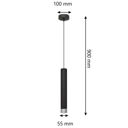LED Sietynas, kabinamas ant virvės TUBA 1xGU10/4,8W/230V