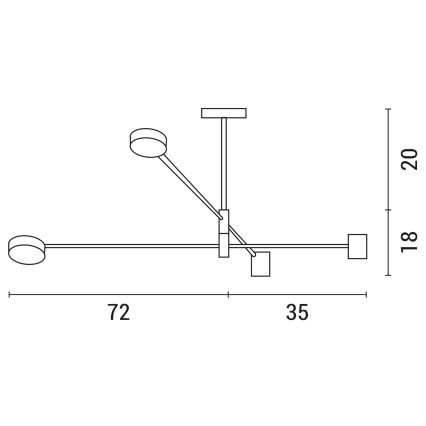 LED sietynas LED/24W/230V 3000K auksas