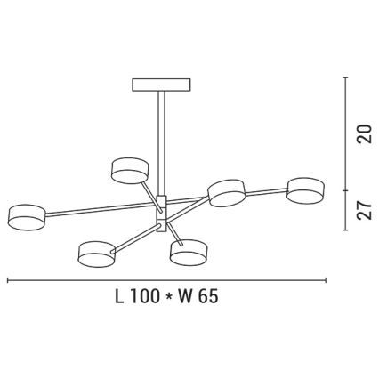 LED sietynas LED/30W/230V 3000K auksas