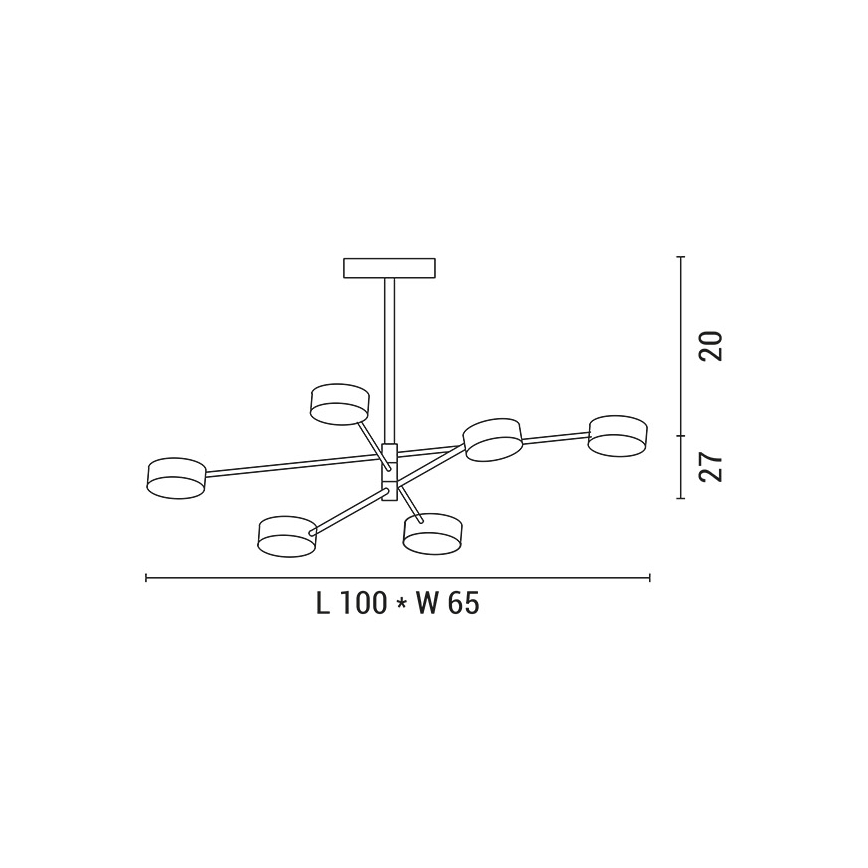 LED sietynas LED/30W/230V 3000K auksas