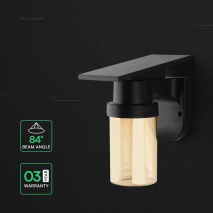 LED saulės sieninė lempa LED/3,7V 2700/3200/5000K IP54 1800 mAh juoda/dūminė smėlinė + nuotolinio valdymo pultas