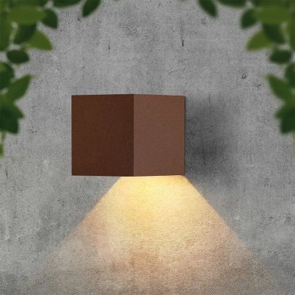 LED saulės sieninis šviestuvas su jutikliu LED/9W/3,7V 3000/4000/5000K IP65 2600 mAh rudas