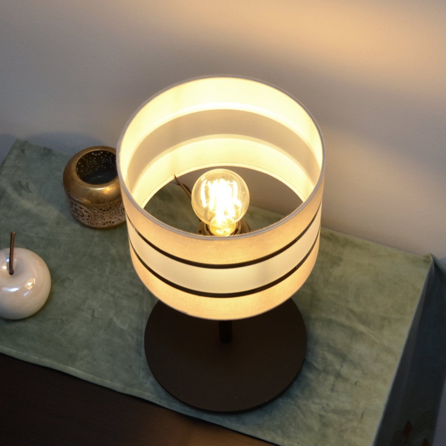 LED Stalinė lempa HELEN 1xE27/15W/230V kreminė/juoda/auksinė