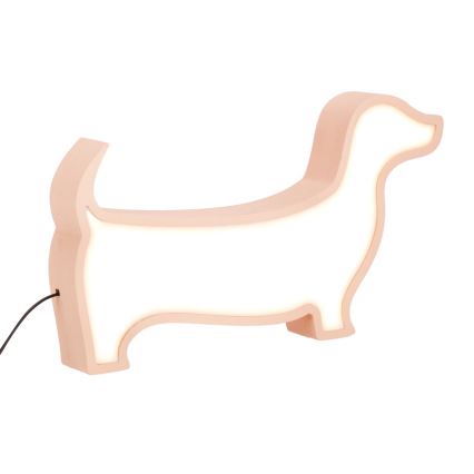 LED stalinė lemputė vaikams DOG LED/12W/230V rožinė