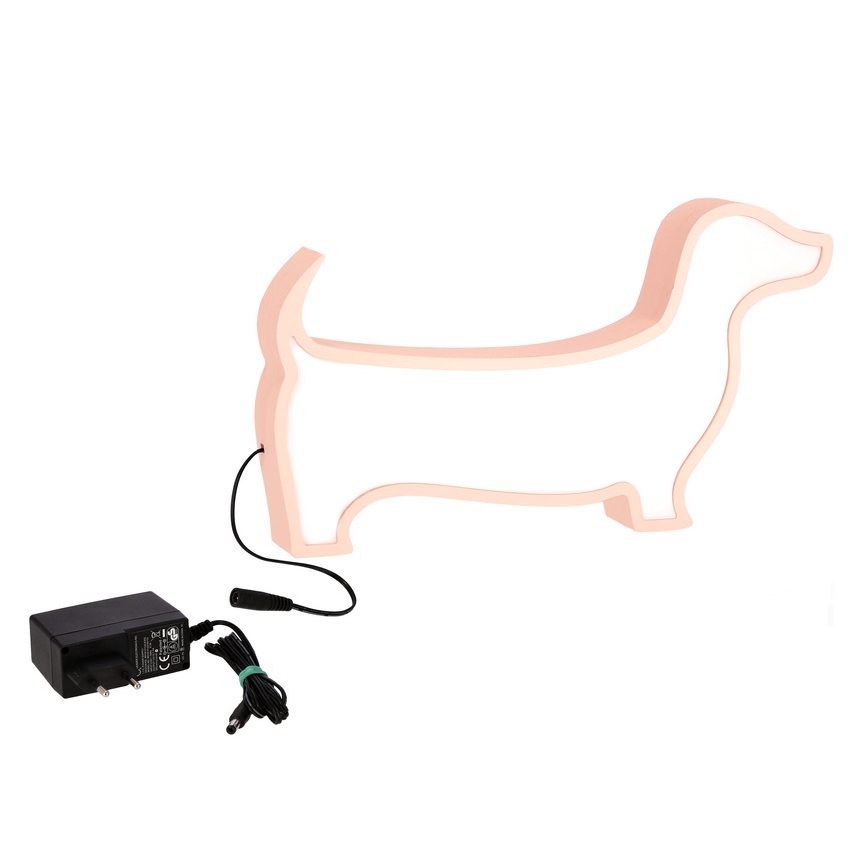 LED stalinė lemputė vaikams DOG LED/12W/230V rožinė