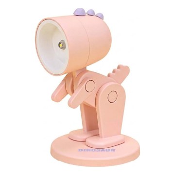LED stalinis šviestuvas LED/0,06W/3xLR41 rožinis dinozauras
