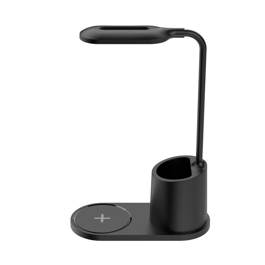 LED stalinis šviestuvas LED/3W/5V su belaidžiu įkrovimu juoda