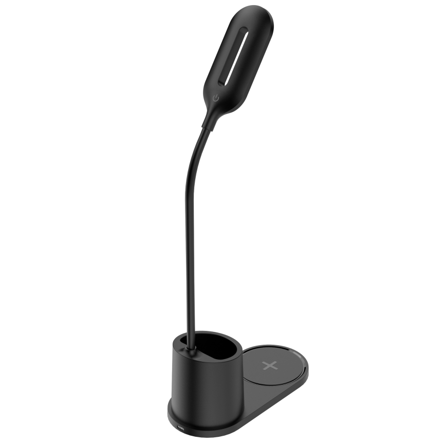 LED stalinis šviestuvas LED/3W/5V su belaidžiu įkrovimu juoda