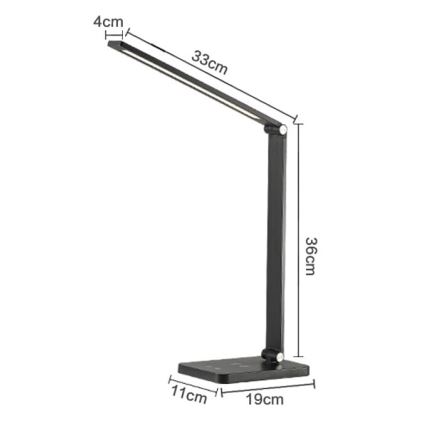 LED Stalinis šviestuvas su belaidžiu pakrovėju LED/10W/230V 3000/4000/4500/5000/6000K juoda