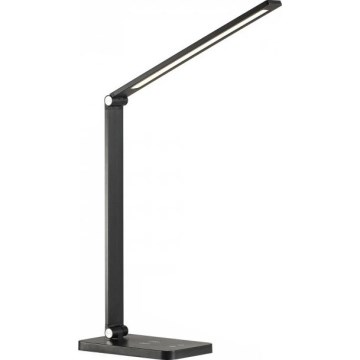 LED stalinis šviestuvas su reguliuojamu ryškumu ir belaidžiu QI įkrovimu NOBLITE Q LED/7W/230V 3000/4000/6500K juodas