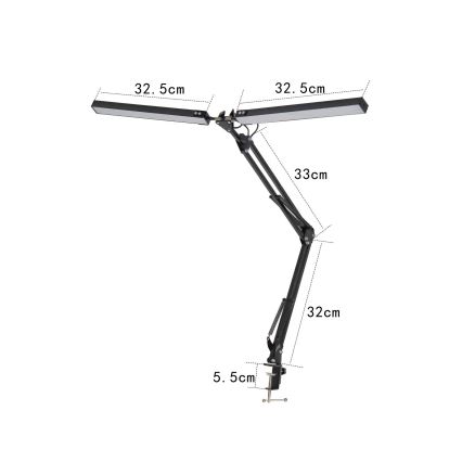 LED stalinis šviestuvas su segtuku 2xLED/10W/230V 2800-6800K