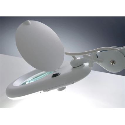 LED stalo šviestuvas su lupa LED/9W/230V balta/blizgus chromas
