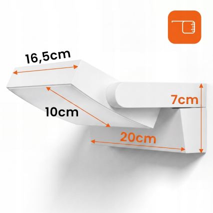 Dimeriuojamas lauko sieninis LED šviestuvas LED/12/18/24W/230V 3000/4000/6500K IP54 balta