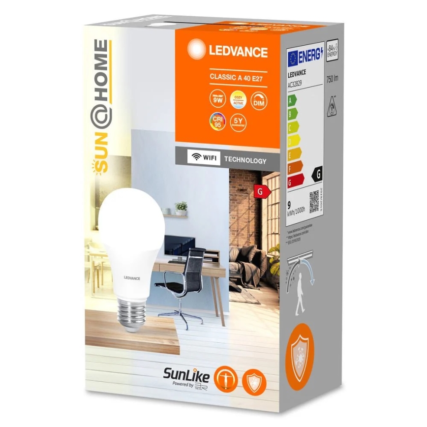 LED šviesos reguliavimas antibakterinis Elektros lemputė A40 E27/9W/230V Wi-Fi - Ledvance