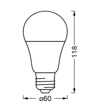 LED šviesos reguliavimas antibakterinis Elektros lemputė A40 E27/9W/230V Wi-Fi - Ledvance