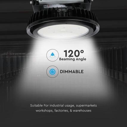 LED šviesos reguliavimas didelio našumo šviestuvas High Bay LED/500W/230V 4000K IP65 juoda