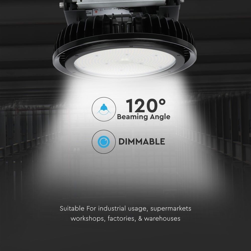 LED šviesos reguliavimas didelio našumo šviestuvas High Bay LED/500W/230V 4000K IP65 juoda