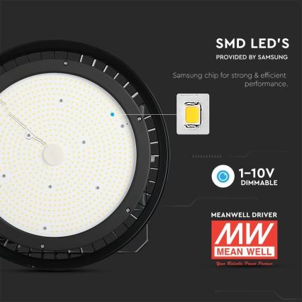 LED šviesos reguliavimas didelio našumo šviestuvas High Bay LED/500W/230V 4000K IP65 juoda