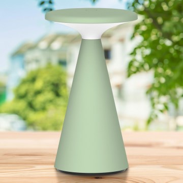 LED šviesos reguliavimas jutiklinė lauko Stalinis šviestuvas PAROS LED/1,8W/5V USB 1800 mAh IP44 žalia
