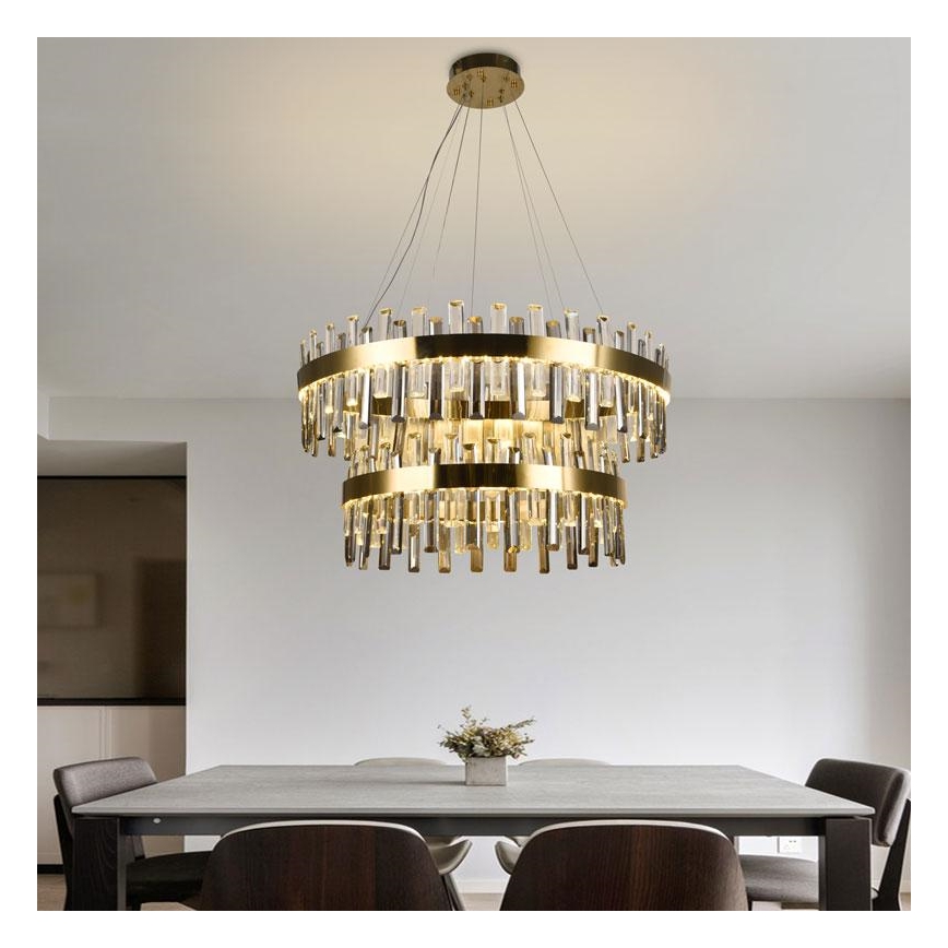 LED šviesos reguliavimas krištolas Sietynas ant stygos LED/190W/230V 3000-6500K + nuotolinio valdymo pultas
