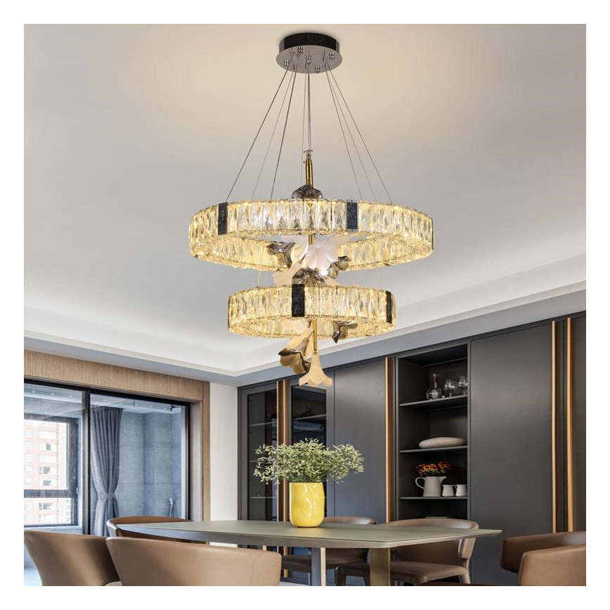 LED šviesos reguliavimas krištolas Sietynas ant stygos LED/70W/230V 3000-6500K + nuotolinio valdymo pultas