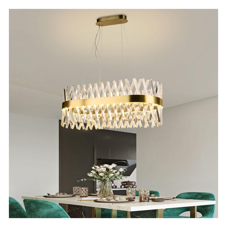 LED šviesos reguliavimas krištolas Sietynas ant stygos LED/90W/230V 3000-6500K + nuotolinio valdymo pultas
