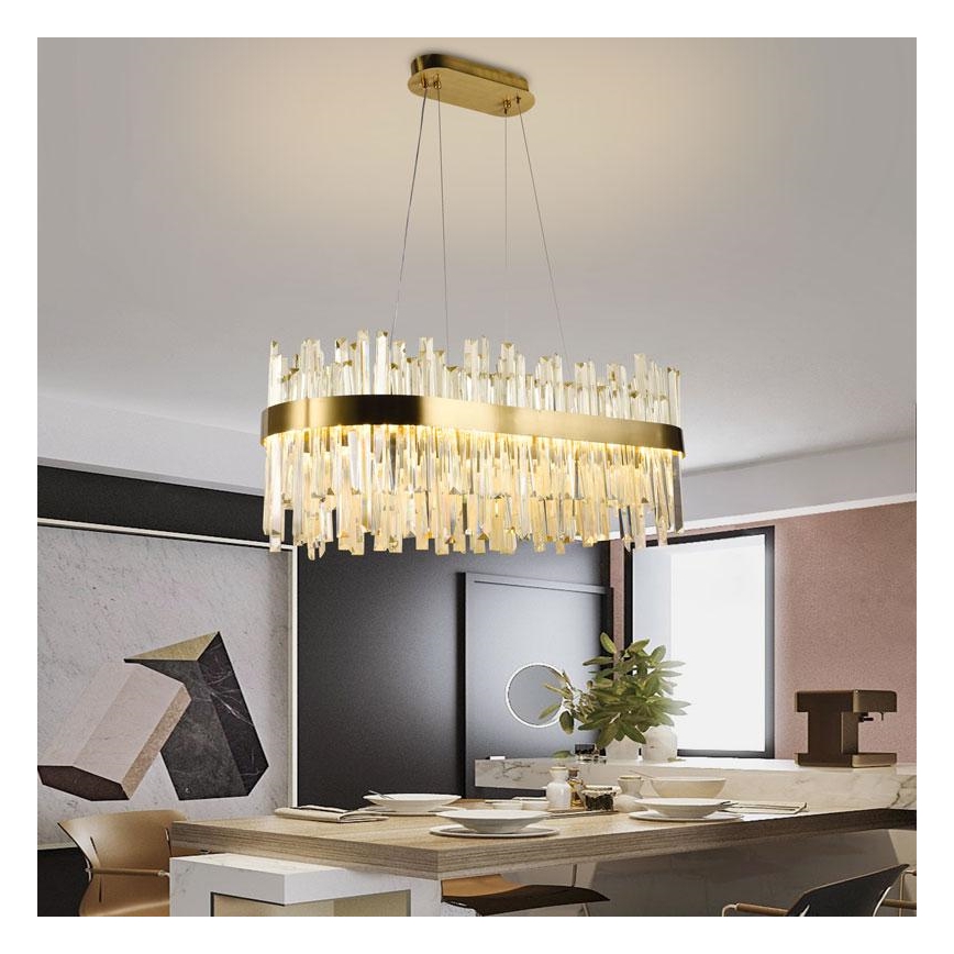 LED šviesos reguliavimas krištolas Sietynas ant stygos LED/90W/230V 3000-6500K + nuotolinio valdymo pultas
