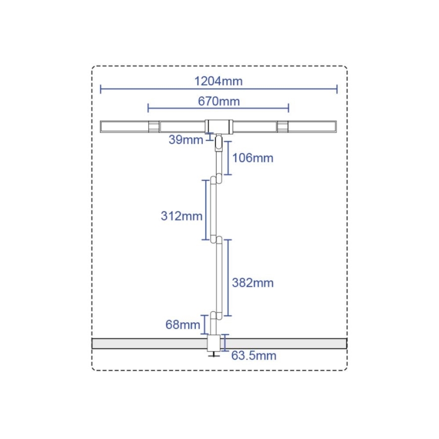 LED šviesos reguliavimas jutiklinė lankstus Stalinis šviestuvas POINTIQ LED/36W/230V 3000-6500K CRI 92 juoda