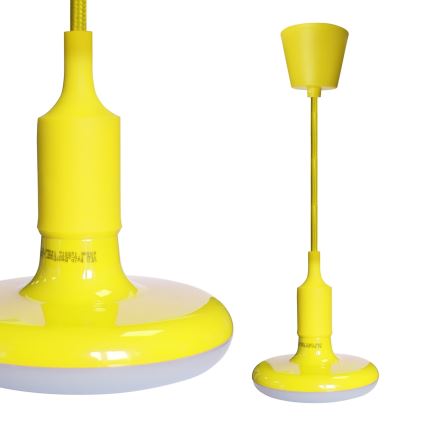 LED šviestuvas ant laido 1xE27/15W/230V 6000K geltona