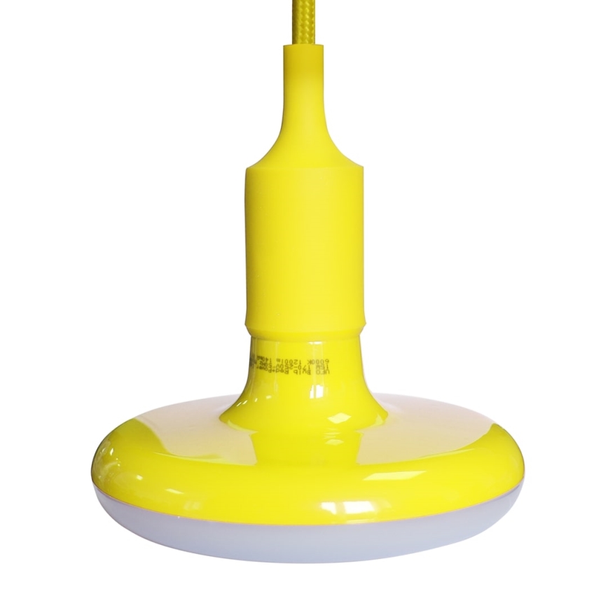 LED šviestuvas ant laido 1xE27/15W/230V 6000K geltona