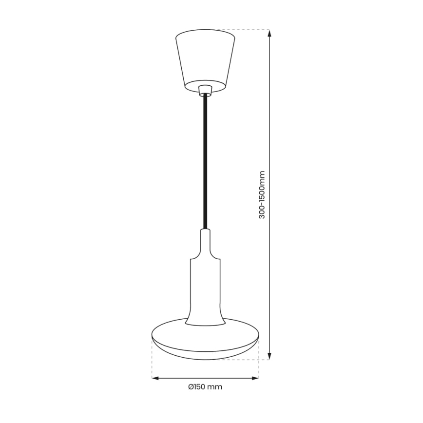 LED šviestuvas ant laido 1xE27/15W/230V 6000K geltona