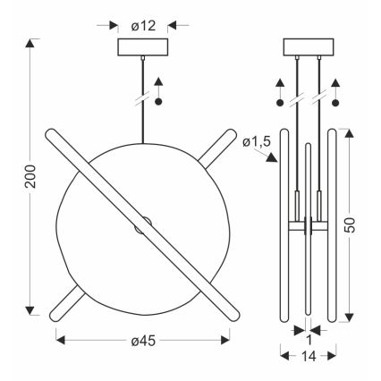 LED šviestuvas ant laido RELAX LED/15W/230V auksinis/baltas
