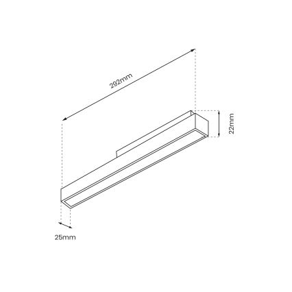LED Šviestuvas bėgių sistemai MAGNETIC TRACK 1xLED/12W/48V